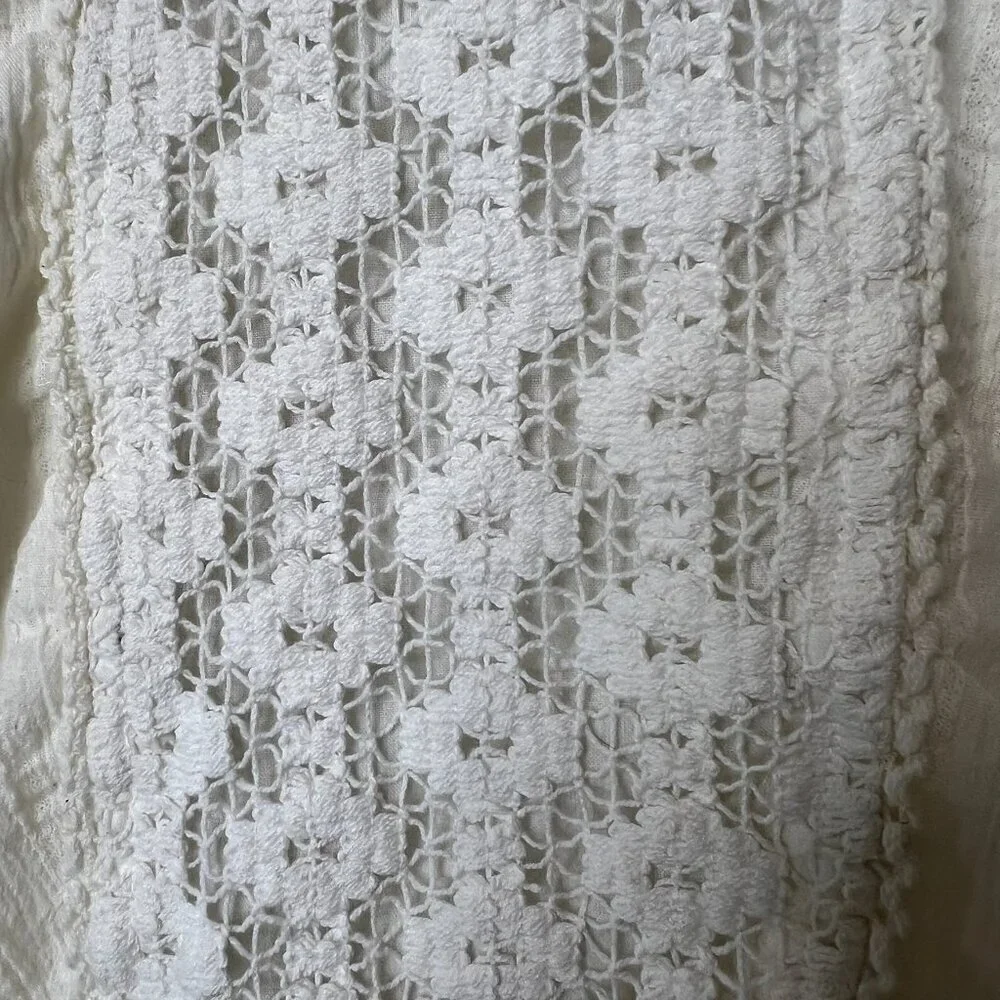 O'Neill Dress Womens Size Medium Ivory Shelby Gauzy Embroidered Babydoll Summer - Picture 6 of 16
